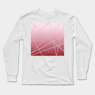 rose gold gradient with linear stripes pattern Long Sleeve T-Shirt